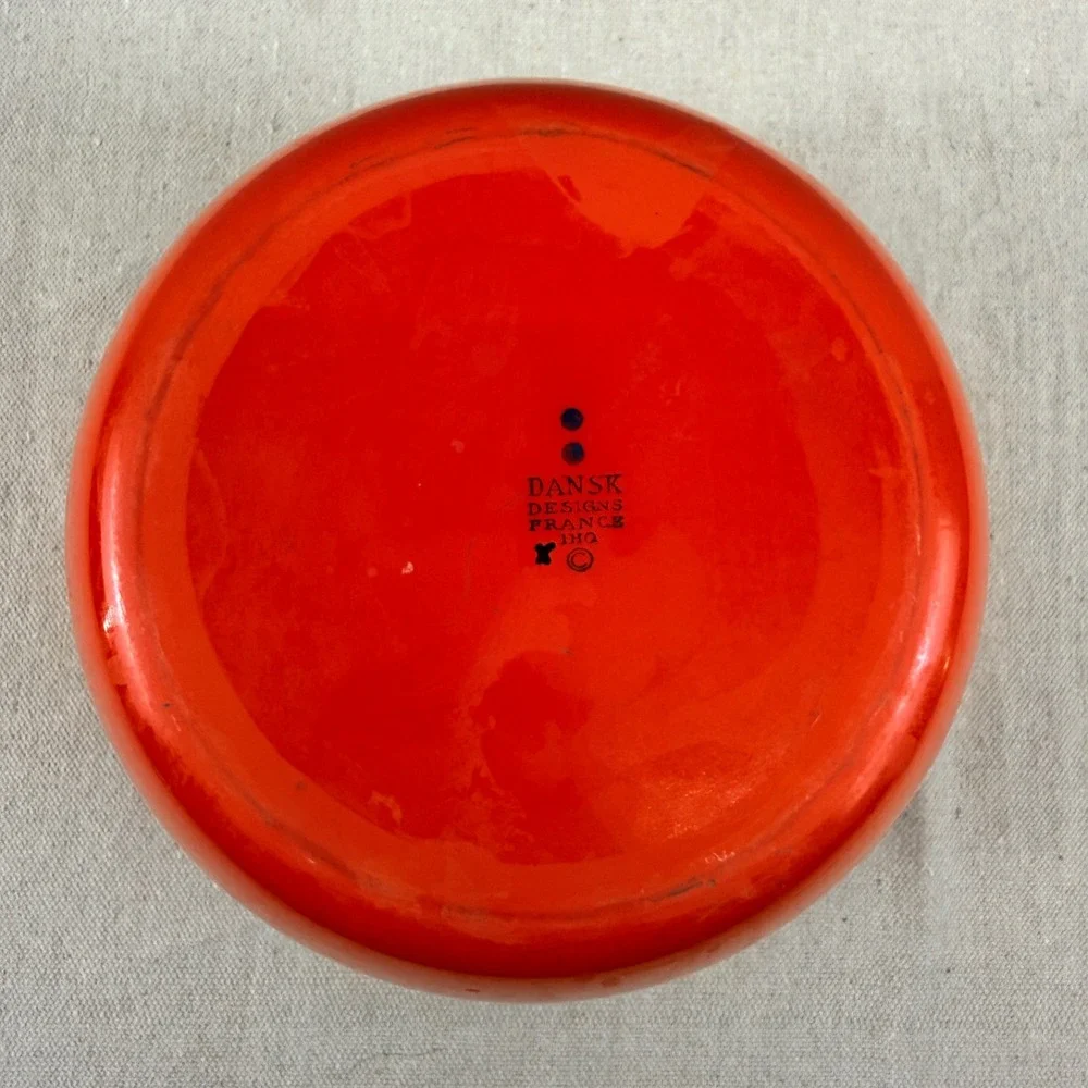 Vintage Dansk Kobenstyle Red Enamel Mixing Bowl France‎ IHQ Jens Quistgaard 7.5